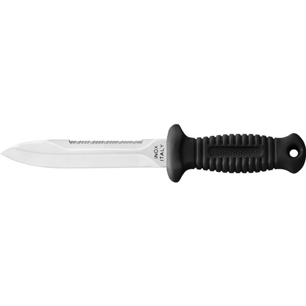 DIVING KNIFE SUB, DAGA S/S bld 15 CM, PLASTIC hdl: BLK, +SHEATH, +RUBBER RING SPARE PART