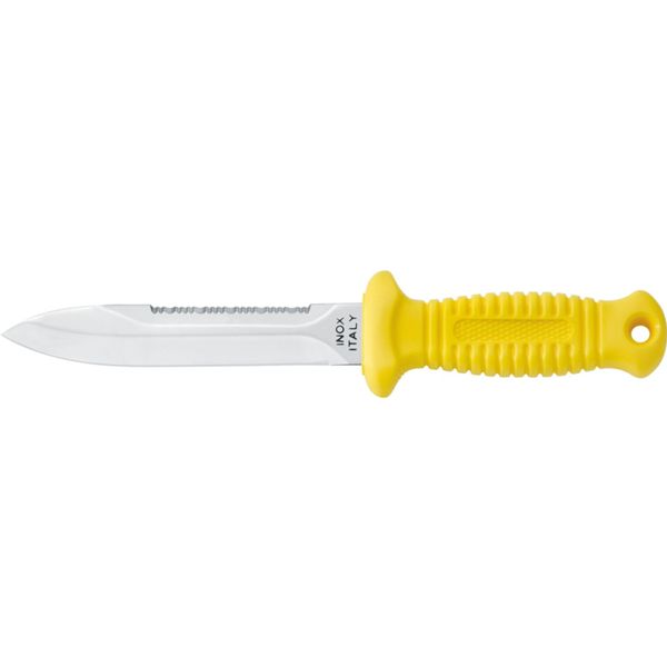 DIVING KNIFE SUB, DAGA S/S bld 15 CM, PLASTIC hdl: YEL, +SHEATH, +RUBBER RING SPARE PART