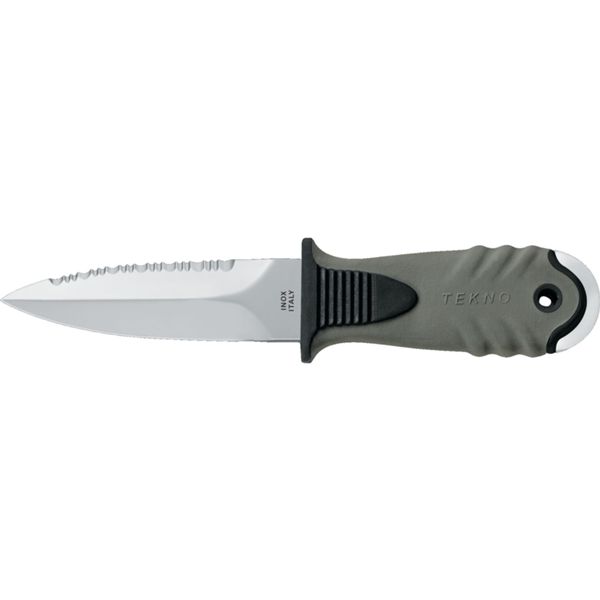 DIVING KNIFE TEKNO, DAGA S/S bld 10 CM, PLASTIC hdl: GRY, +SHEATH