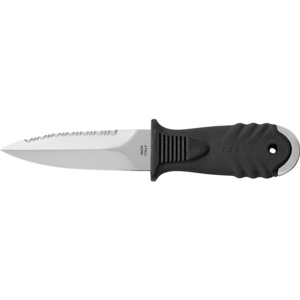 DIVING KNIFE TEKNO, DAGA S/S bld 10 CM, PLASTIC hdl: BLK, +SHEATH