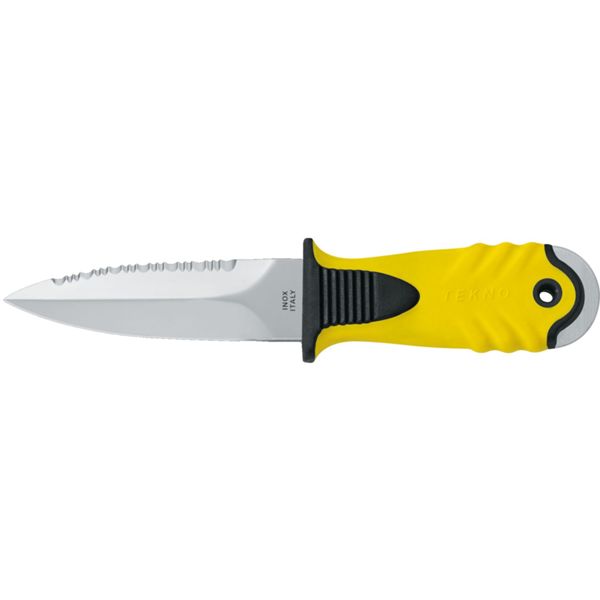 DIVING KNIFE TEKNO, DAGA S/S bld 10 CM, PLASTIC hdl: YEL, +SHEATH