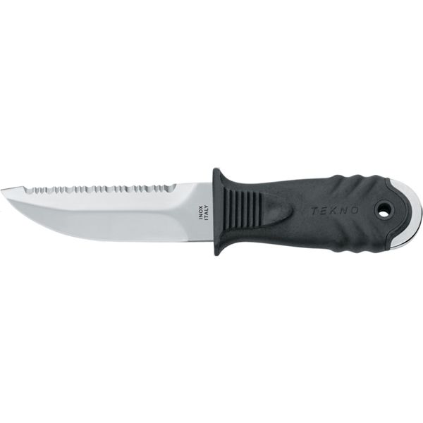 DIVING KNIFE TEKNO, S/S bld 10 CM, PLASTIC hdl: BLK, +SHEATH