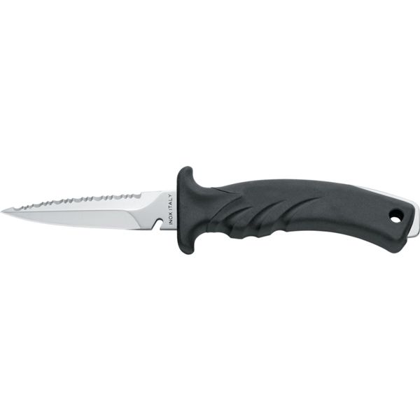 DIVING KNIFE TORPEDO, S/S bld 9 CM, PLASTIC hdl: BLK, +SHEATH