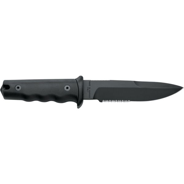 MILITARY KNIFE Z08, S/S BLK PTFE bld, PLASTIC hdl: BLK, +SHEATH