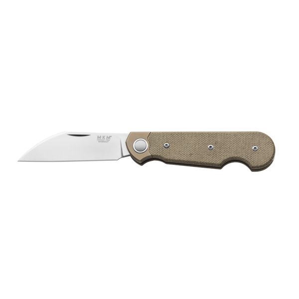 MKM JAQUES – MAGNACUT SATIN bld - GREEN CANVAS MICARTA hdl, TI BOLSTERS AND LINERS, SLIP JOINT - S/S SPRING - NAIL NICK, S/S WIRE CLIP