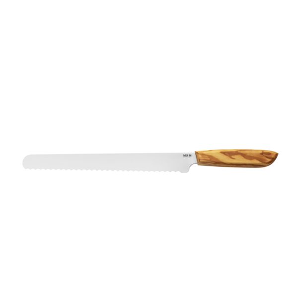 MKM NEXT –  BREAD KITCHEN KNIFE, 26 CM SATIN S/S bld, OLIVE WOOD hdl