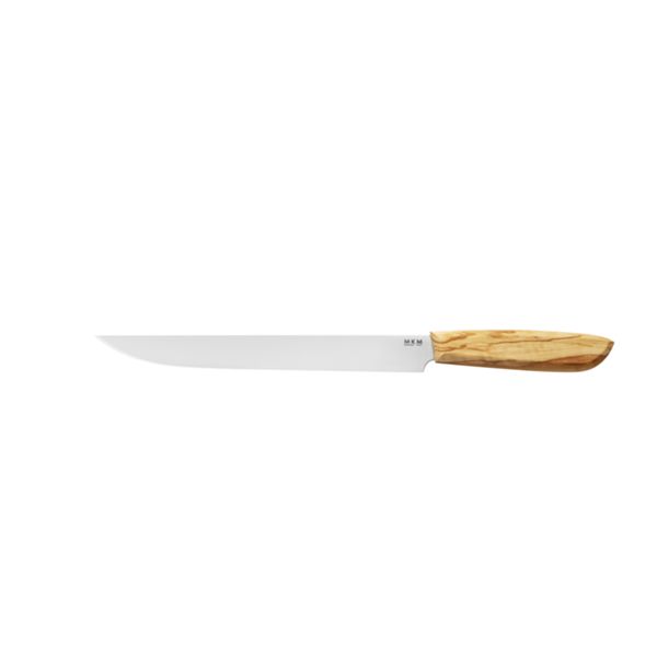 MKM NEXT –  CARVING KITCHEN KNIFE, 23 CM SATIN S/S bld, OLIVE WOOD hdl