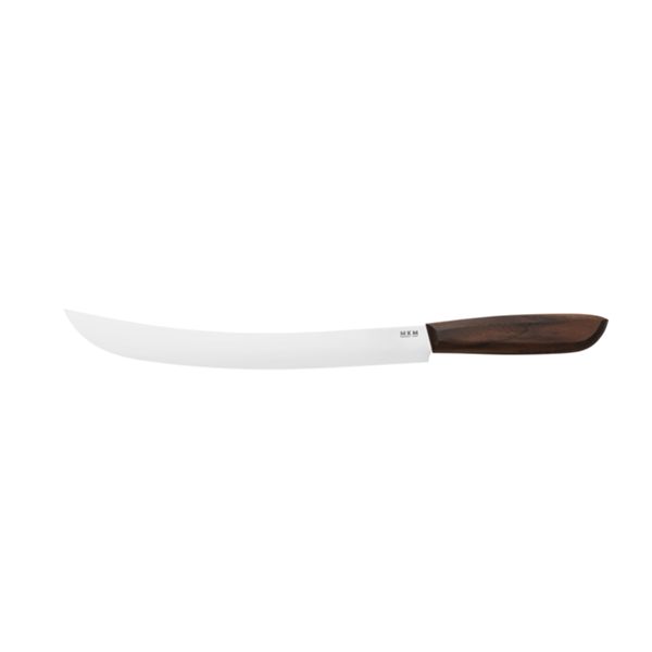 MKM NEXT –  SCIMITAR KITCHEN KNIFE, 22 CM SATIN S/S bld, WALNUT WOOD hdl