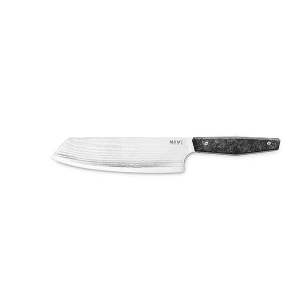 MKM PRIMA – SANTOKU KITCHEN KNIFE, 17 CM TAKEFU, SPG2+DPS 65 LAYERS bld, DARK MATTER BLK CF hdl, LIMITED EDITION