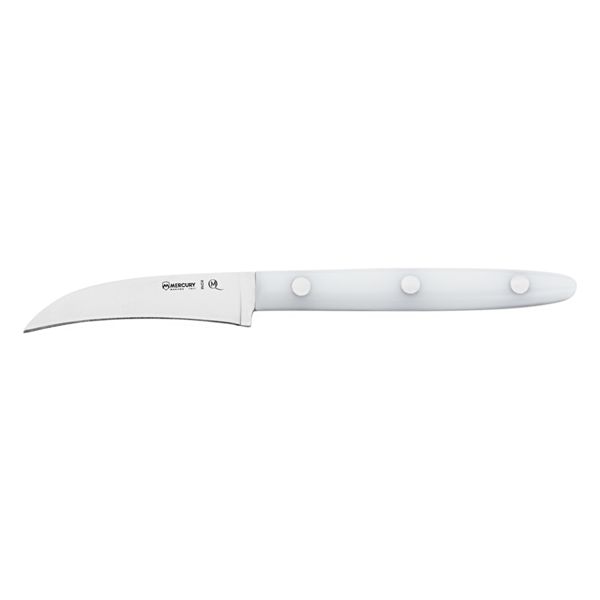 DELFINO PARING KNIFE – 7 CM, CURVED bld, WHI POM hdl