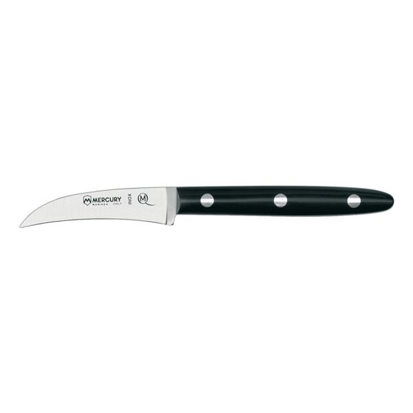 DELFINO PARING KNIFE – 7 CM, CURVED bld, BLK POM hdl