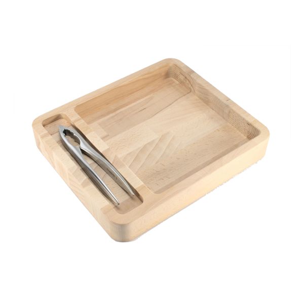 NUTCRACKER AND NUT BOWL SET, BEECH WOOD, 24 x 28 x 4 CM