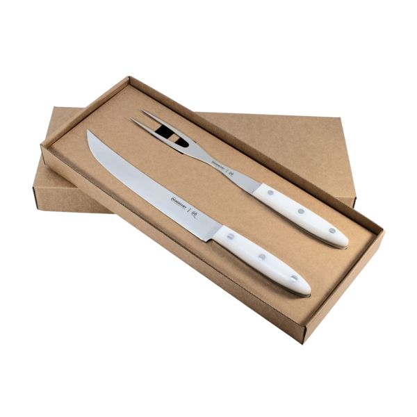 DELFINO CARVING SET - 2 pcs, WHITE, CARTON BOX pkg