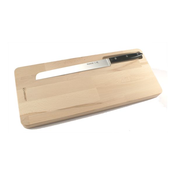 CUTTING BOARD 42 X 18 CM, w/COLD CUTS SLICING KNIFE, 42 x 18 x 2,5 CM