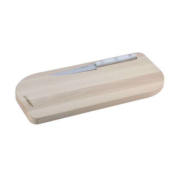 USEFUL CHOPPING BOARD WITH WHITE "DOLPHIN" PARING KNIFE