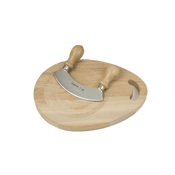 MINCING KNIFE 1 BLADE 14 CM, w/PESTO CUTTING BOARD, 27 x 20 x 2 CM