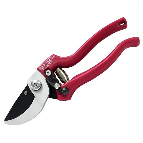 Art. 26H - PRUNING SHEARS CURVED TEFLON BLADE, INTERCHANGEABLE, ALUMINUM ANVIL, MOQ 6 pcs, pkg BLISTER