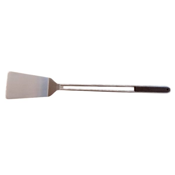 BBQ & GRILL TURNER, STAINLESS STEEL HANDLE w/WOOD INSERT CM. 54