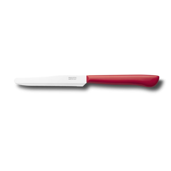 COLT.TAVOLA CM 11 LAMA DRITTA PUNTA TONDA, M/CO PL. Table knife S/S Mirror Polished bld, RED/BLU Plastic hld,