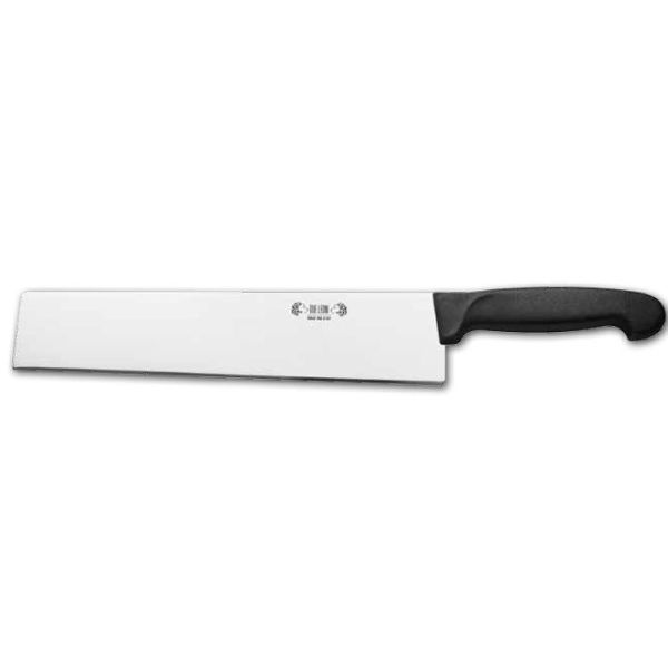 KITCHEN KNIFE HOME CUT, DOUGH KNIFE CM 24, MIRROR POLISHED bld, AISI 420 STAINLESS STEEL bld,  BLACK Atoxic Plastic hld