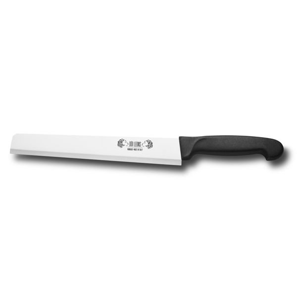 KITCHEN KNIFE HOME CUT, SALAMI KNIFE CM 24, MIRROR POLISHED bld, AISI 420 STAINLESS STEEL bld,  BLACK Atoxic Plastic hld