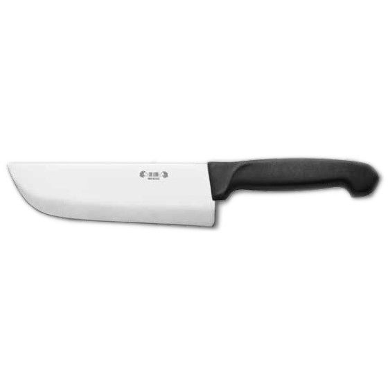 KITCHEN KNIFE HOME CUT, HASHING KNIFE CM 18, MIRROR POLISHED bld, AISI 420 STAINLESS STEEL bld,  BLACK Atoxic Plastic hld