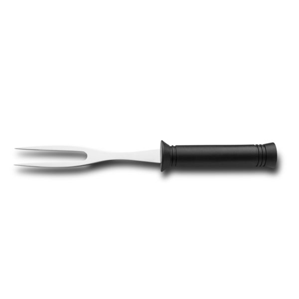 KITCHEN KNIFE HOME CUT, FORK CM 15, MIRROR POLISHED bld, AISI 420 STAINLESS STEEL bld,  BLACK Atoxic Plastic hld