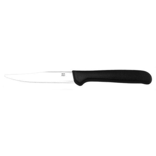 STEAK KNIFE, MICRO-SERRATED bld, PLASTIC ASSORTED COLORS hdl