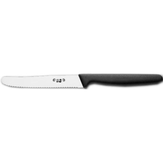 KITCHEN KNIFE EASY CUT, TABLE KNIFE CM 11, MIRROR POLISHED/SATIN FINISH bld, AISI 420 STAINLESS STEEL bld,  BLACK Atoxic Plastic hld