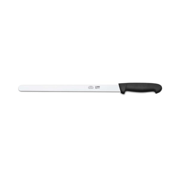 KITCHEN KNIFE CHEF CUT, WIDE HAM KNIFE CM 30, SATIN FINISH bld, 1.4116 STAINLESS STEEL bld,  BLACK Atoxic Plastic hld