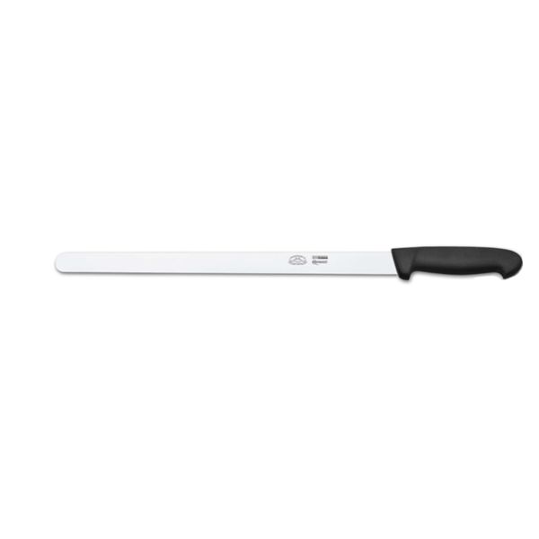 KITCHEN KNIFE CHEF CUT, WIDE HAM KNIFE CM 36, SATIN FINISH bld, 1.4116 STAINLESS STEEL bld,  BLACK Atoxic Plastic hld