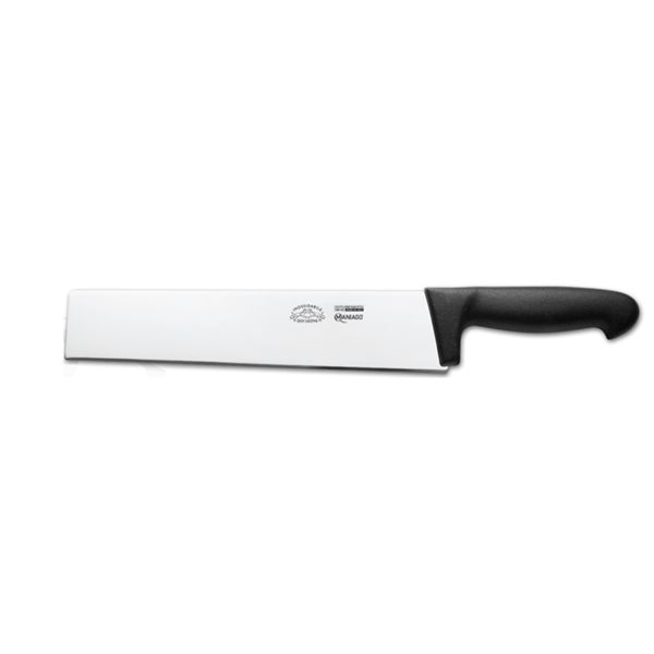 KITCHEN KNIFE CHEF CUT, DOUGH KNIFE CM 24, SATIN FINISH bld, 1.4116 STAINLESS STEEL bld,  BLACK Atoxic Plastic hld