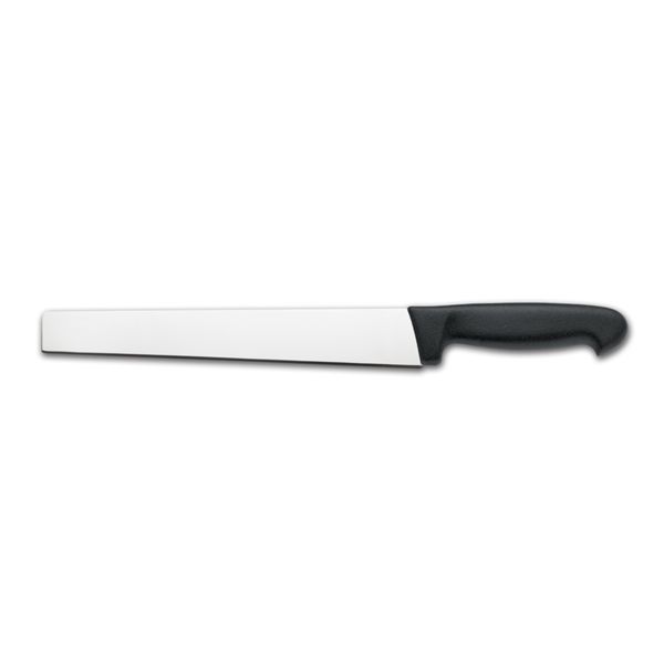 KITCHEN KNIFE CHEF CUT, SALAMI KNIFE CM 24, SATIN FINISH bld, 1.4116 STAINLESS STEEL bld,  BLACK Atoxic Plastic hld