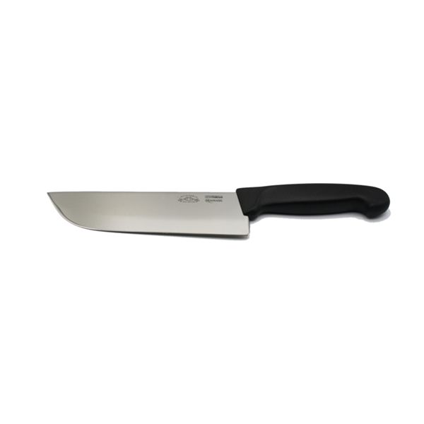 KITCHEN KNIFE CHEF CUT, HASHING KNIFE CM 18, SATIN FINISH bld, 1.4116 STAINLESS STEEL bld,  BLACK Atoxic Plastic hld