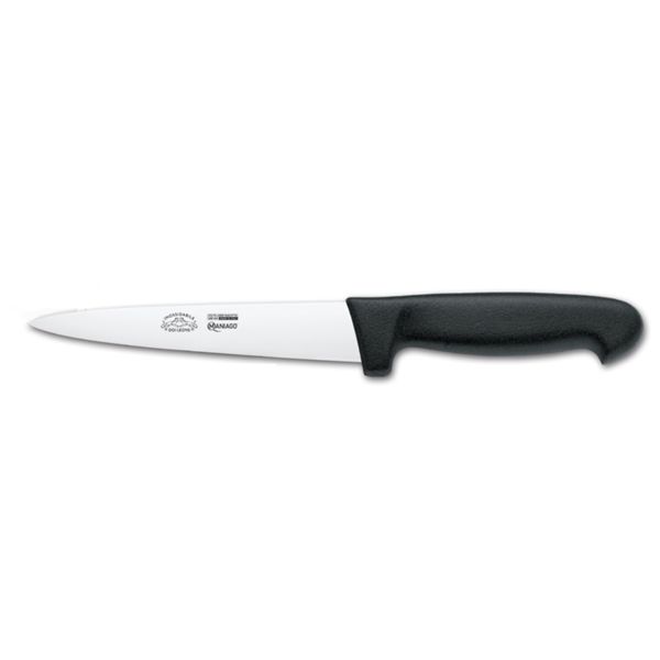 KITCHEN KNIFE CHEF CUT, STINCKING KNIFE CM 16, SATIN FINISH bld, 1.4116 STAINLESS STEEL bld,  BLACK Atoxic Plastic hld