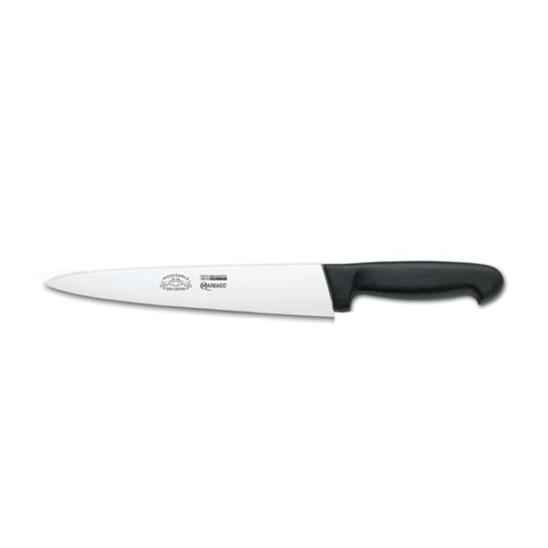 KITCHEN KNIFE CHEF CUT, STINCKING KNIFE CM 14, SATIN FINISH bld, 1.4116 STAINLESS STEEL bld,  BLACK Atoxic Plastic hld