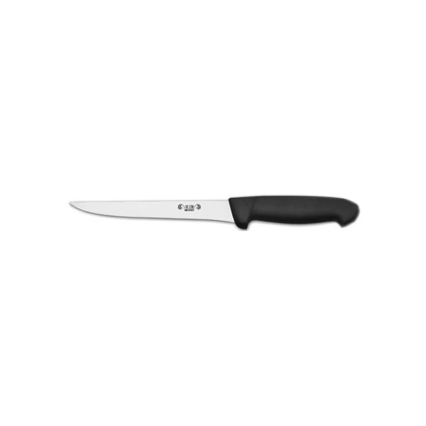 KITCHEN KNIFE CHEF CUT, BONING KNIFE CM 14, SATIN FINISH bld, 1.4116 STAINLESS STEEL bld,  BLACK Atoxic Plastic hld