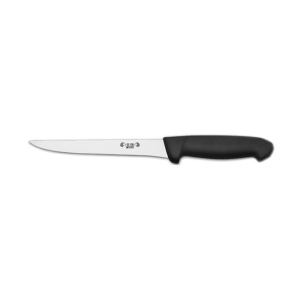 KITCHEN KNIFE CHEF CUT, BONING KNIFE CM 16, SATIN FINISH bld, 1.4116 STAINLESS STEEL bld,  BLACK Atoxic Plastic hld