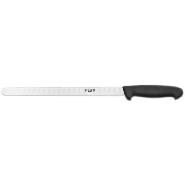 KITCHEN KNIFE CHEF CUT, SALMON KNIFE CM 28, SATIN FINISH bld, 1.4116 STAINLESS STEEL bld,  BLACK Atoxic Plastic hld