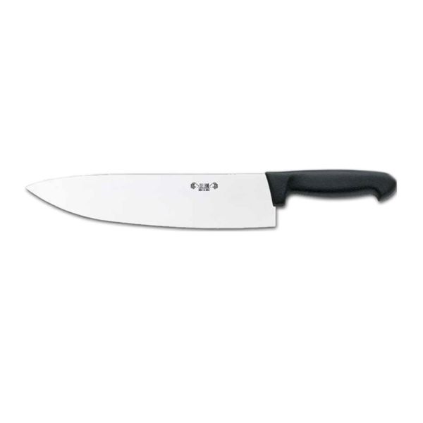 KITCHEN KNIFE CHEF CUT, CHEF KNIFE CM 24, SATIN FINISH bld, 1.4116 STAINLESS STEEL bld,  BLACK Atoxic Plastic hld