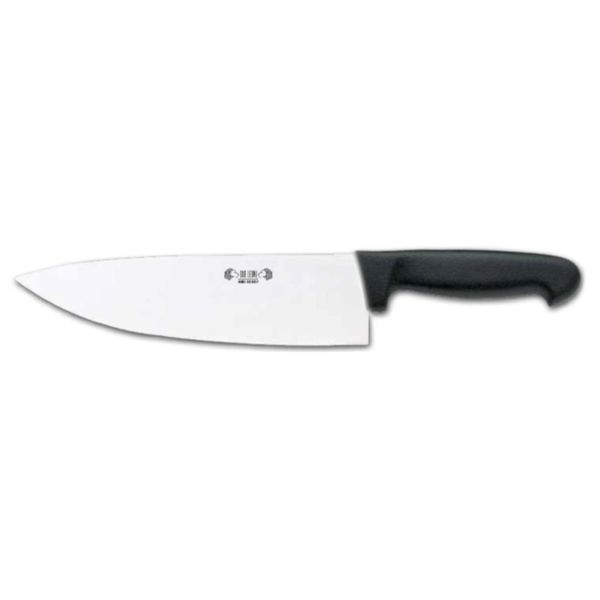 KITCHEN KNIFE CHEF CUT, CHEF KNIFE CM 28, SATIN FINISH bld, 1.4116 STAINLESS STEEL bld,  BLACK Atoxic Plastic hld