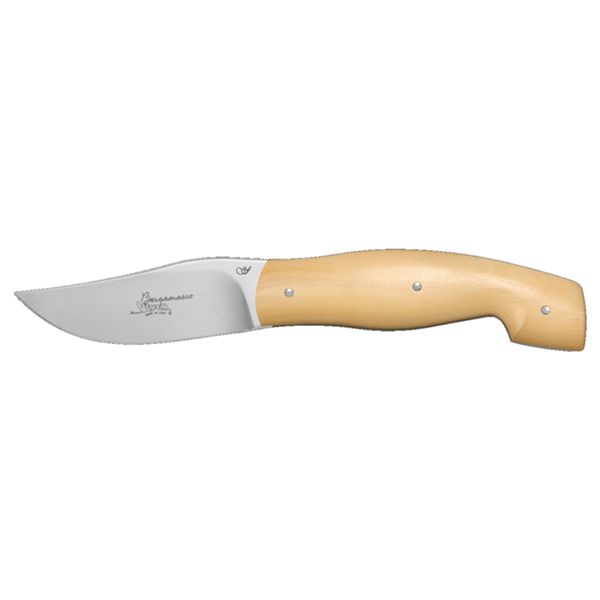 VIPER, BERGAMASCO, FOLD. KNIFE, W.NR.1.4116 bld, BOXWOOD hdl, FINE SUEDE POUCH