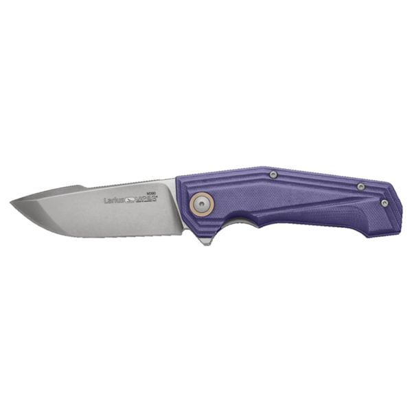 VIPER, LARIUS, FOLD. KNIFE, BOHLER M390 STONEWASHED bld, G10 PURPLE hdl, TITANIUM ANODIZED SPACER, BEARING SYSTEM/TITANIUM CLIP