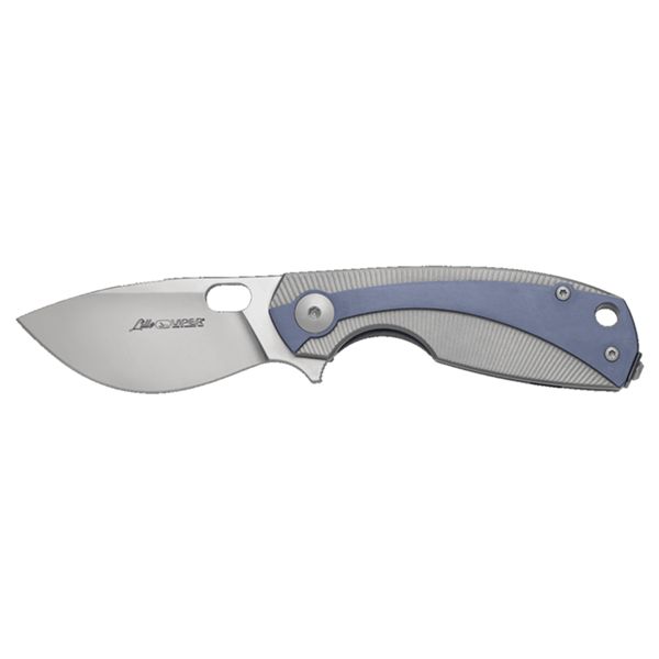 VIPER, LILLE, FOLD. KNIFE, BOHLER M390 SATIN bld, TITANIUM/BLUE TITANIUM hdl, BLUE TITANIUM SPACER, BEARING SYSTEM/TITANIUM CLIP