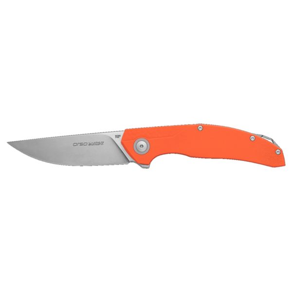 VIPER, ORSO, FOLD. KNIFE, BOHLER M390 STONEWASHED bld, ORANGE G10 hdl, TITANIUM SPACER, BEARING SYS TEM/TITANIUM CLIP