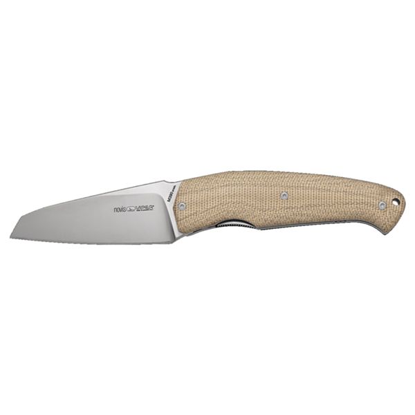 VIPER, NOVIS, FOLD. KNIFE, M390 BOHLER SATIN bld, LINERS/NATURAL CANVAS MICARTA hdl, ANODIZED TITANI UM/BEARING/SHEATH