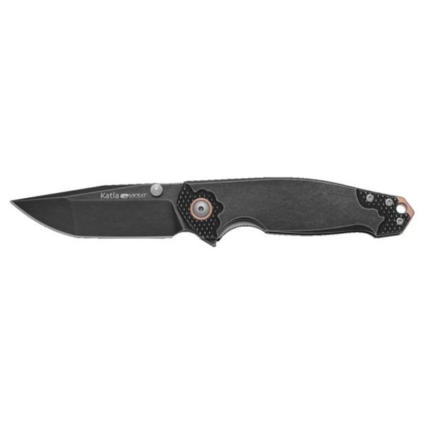 VIPER, KATLA, FOLD. KNIFE, BOHLER M390 DARK STONE WASH bld, SINGLE LINER, TITANIUM DARK STONE WASH 3 D PROCESSING/BRONZE hdl, BEARING SYSTEM/TI CLIP