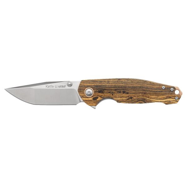 VIPER, KATLA Wood, Bohler M390 Satin bld, Double nested Liner, Bocote wood / Bronze hdl/Spacer, Bearing System / Titanium clip