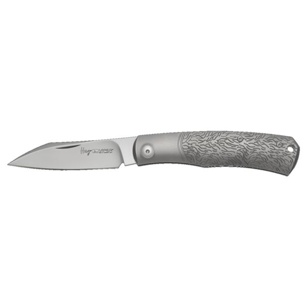 VIPER, HUG, BOHLER M390 SATIN bld, ROUNDED STEEL SPRING W.NR.1.4034, TITANIUM / WOLF/SHEATH