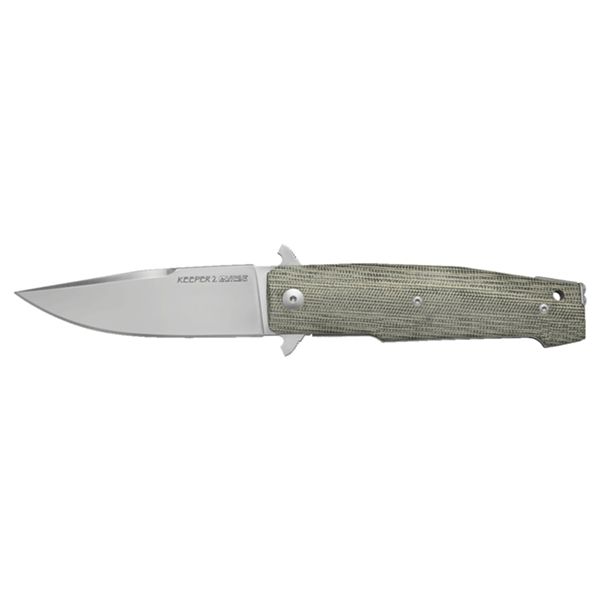 VIPER, KEEPER 2, UDDEHOLM ELMAX STONEWASHED bld, GREEN CANVAS MICARTA hdl, REVERSIBLE CLIP, Smart ASLS (Automatic Safe Lock System)